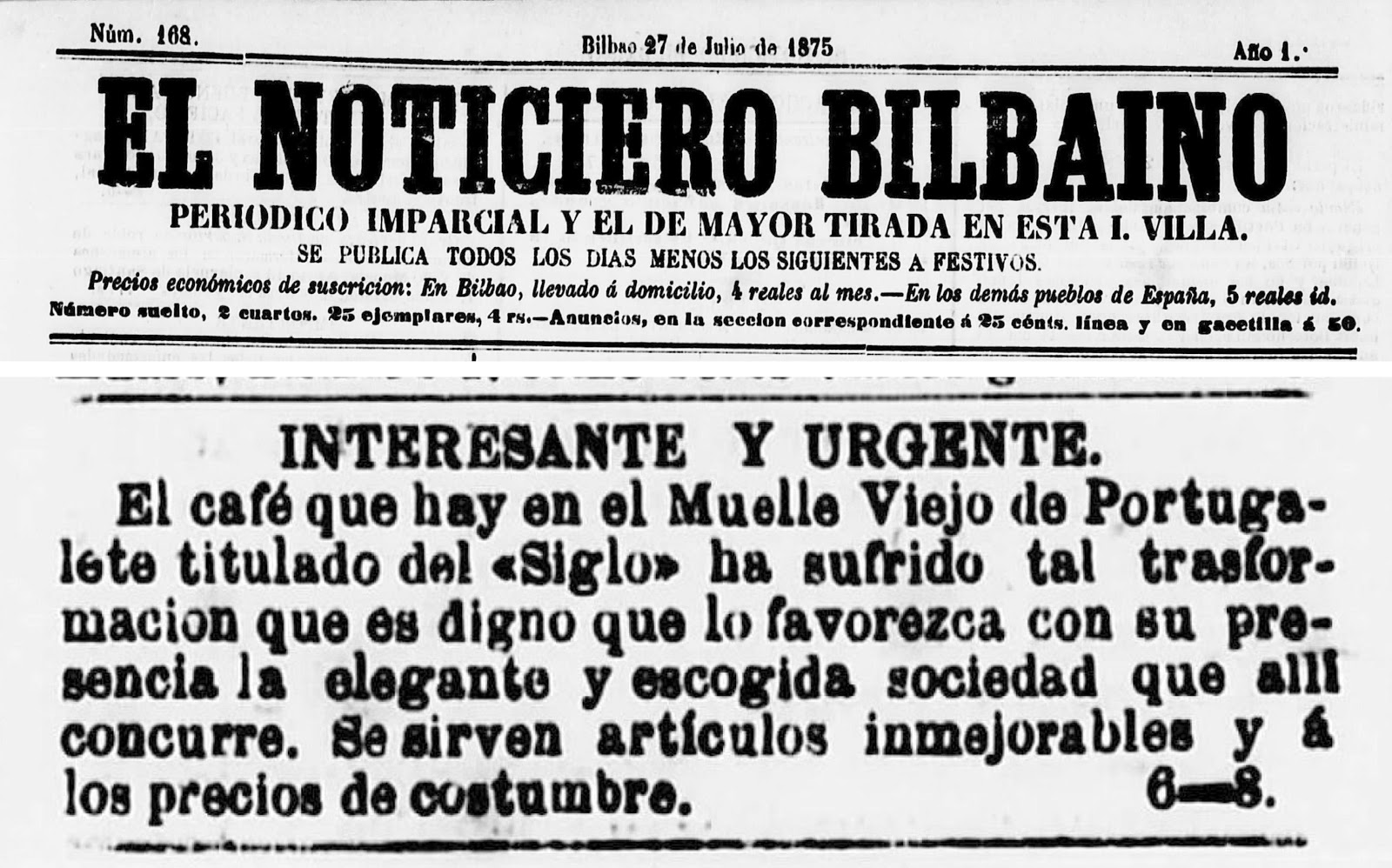 Bar Siglo XX histórico